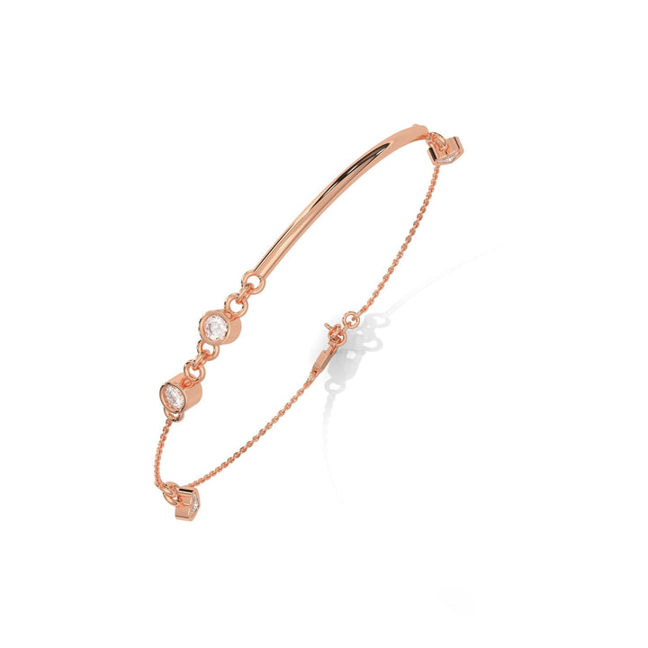 Diamond Bezel Station Rose Gold Bracelet  – Heera One