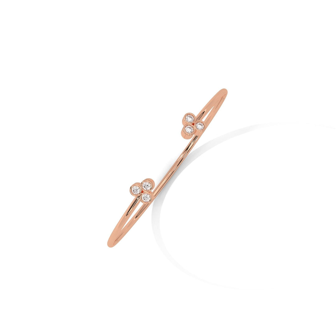 Diamond Cluster Cuff Rose Gold Bracelet  – Heera One