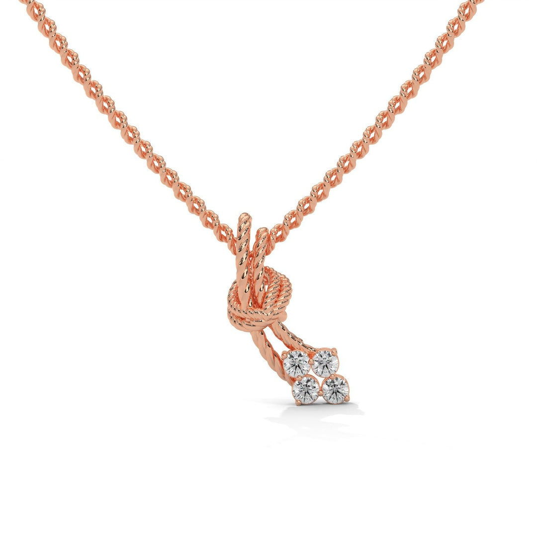 Timeless Elegance Reef Knot Diamond Rose Gold Necklace  – Heera One