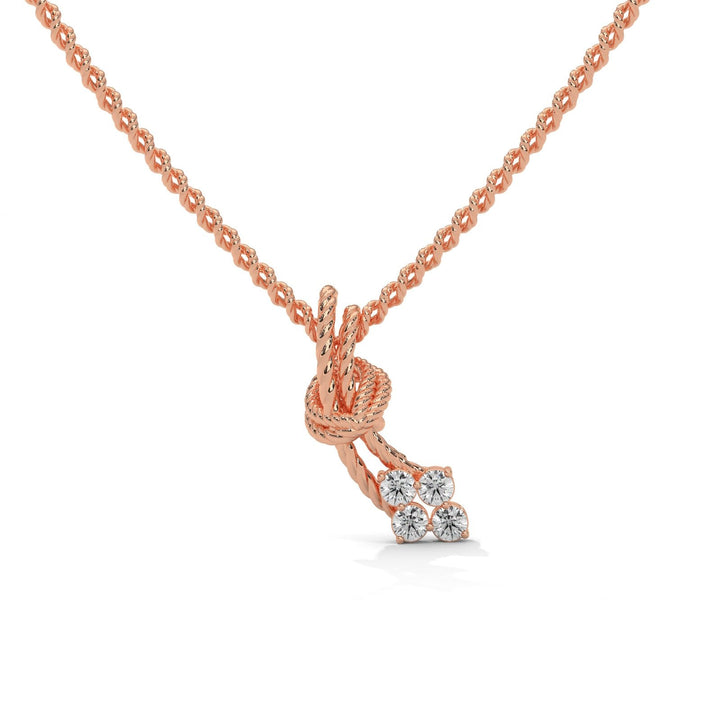 Timeless Elegance Reef Knot Diamond Rose Gold Necklace  – Heera One