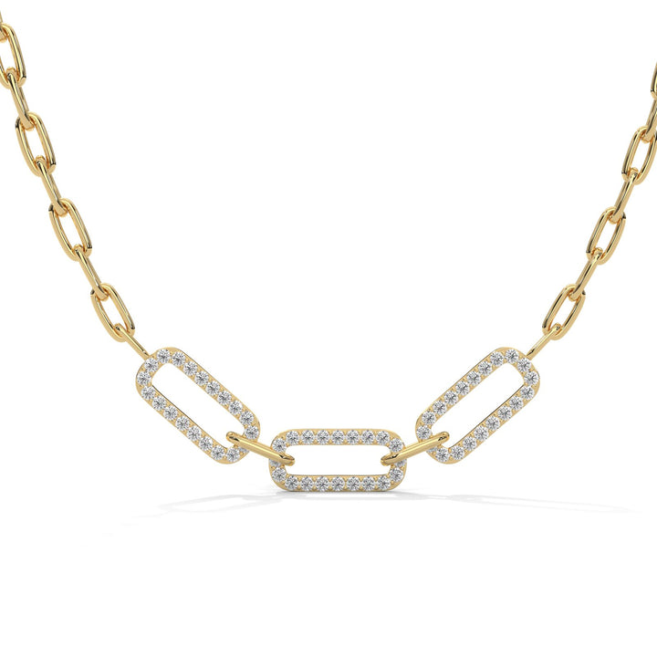 Paper-Link Diamond Necklace