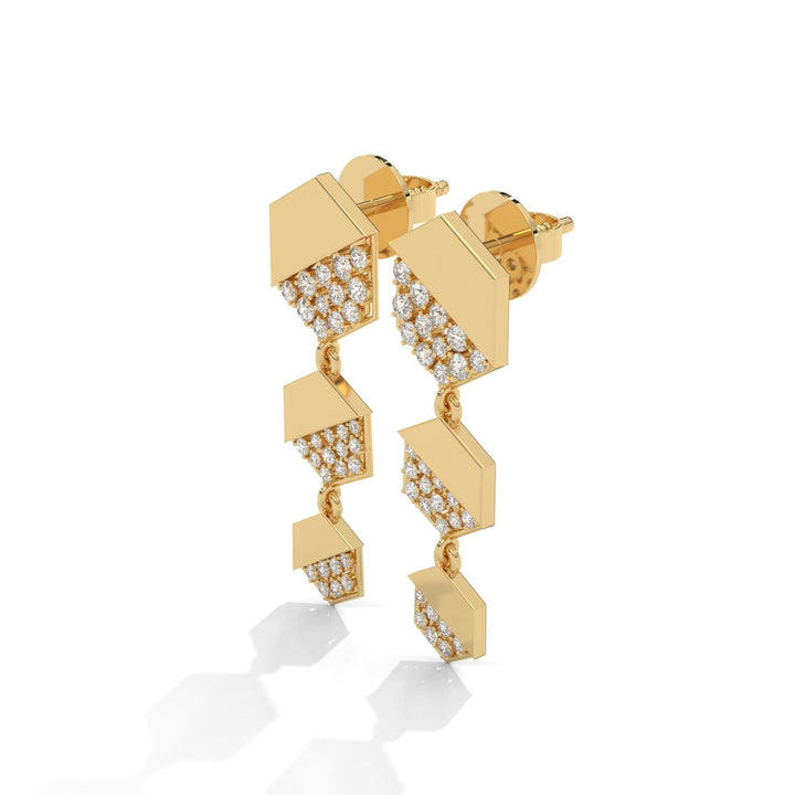 Glimmering Hive Diamond Earrings