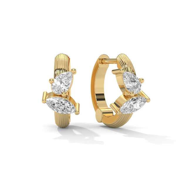 Pear- Marquise Huggie Earrings