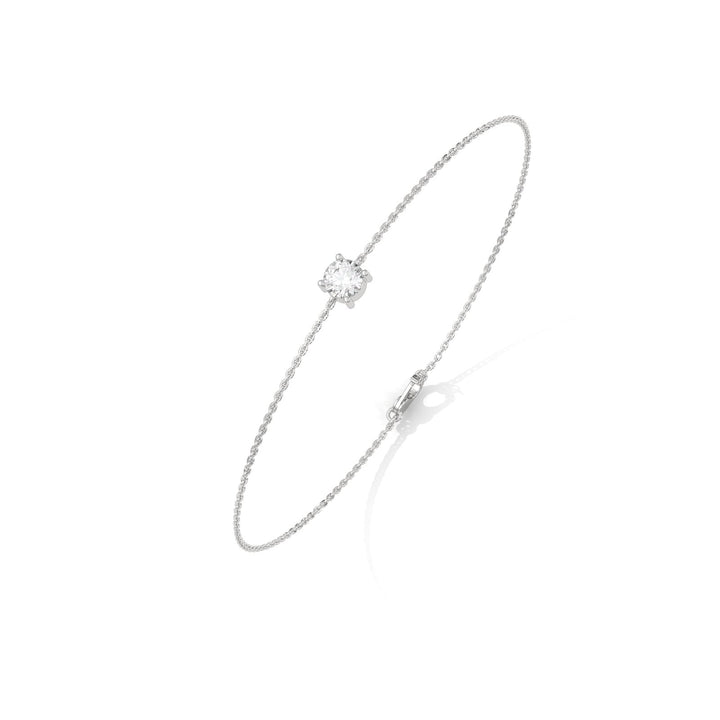 Solitaire Diamond Chain Silver Bracelet  – Heera One