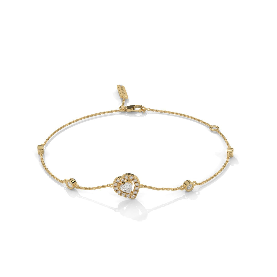 Heart Bezel set diamond Bracelet