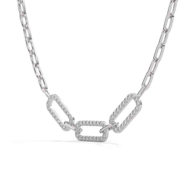 Paper-Link Diamond Necklace