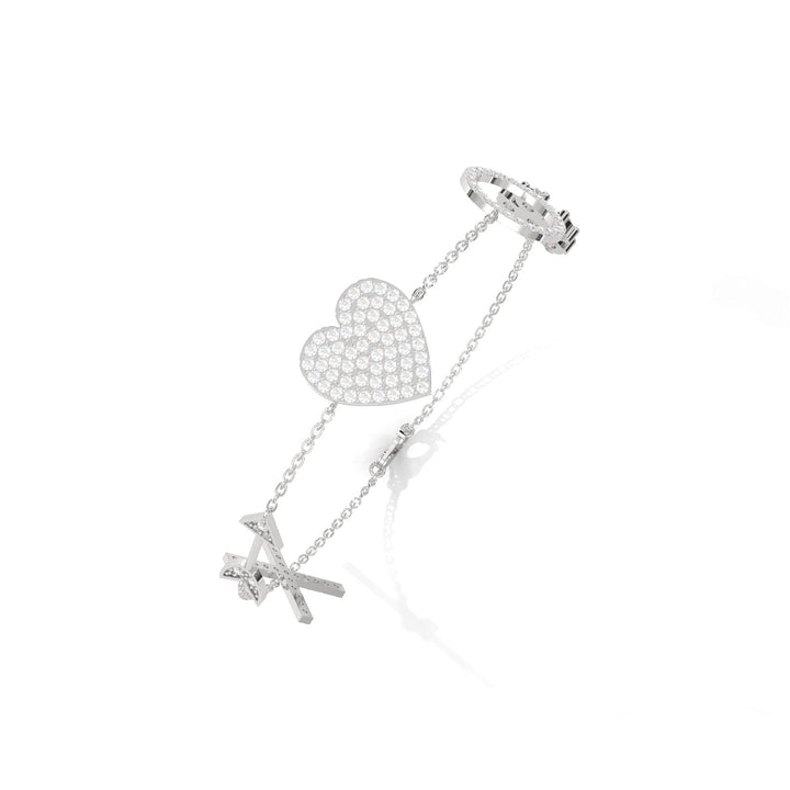 Multi Motif Diamond Silver Bracelet  – Heera One