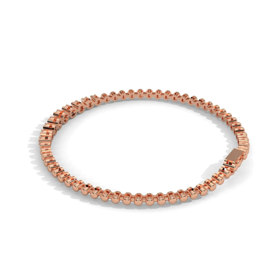 Endless Romance Beaded Diamond Bezel Bar Rose Gold Bracelet – Heera One