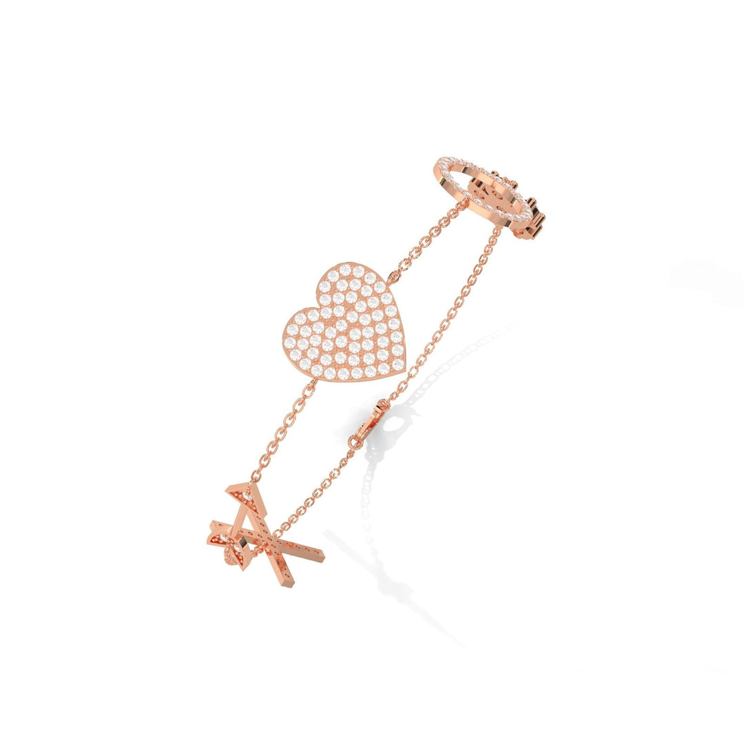 Multi Motif Diamond Rose Gold Bracelet  – Heera One