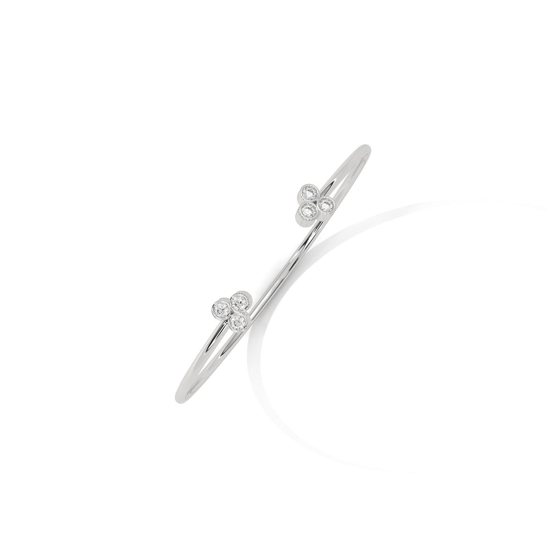 Diamond Cluster Cuff Silver Bracelet  – Heera One