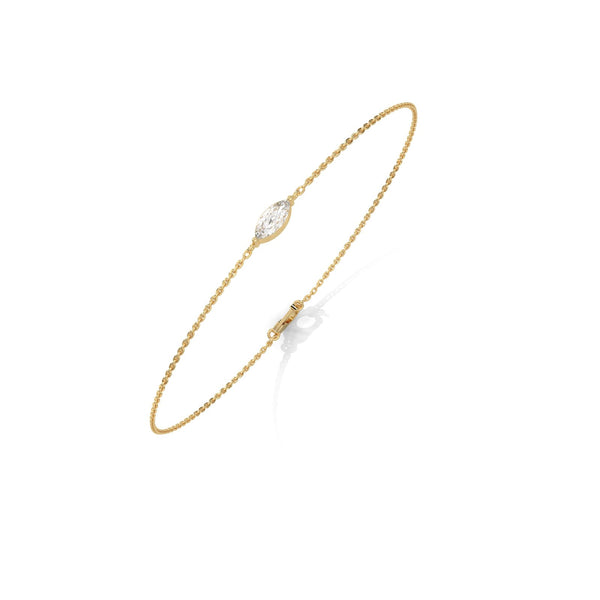 Marquise Solitaire Diamond Chain Bracelet