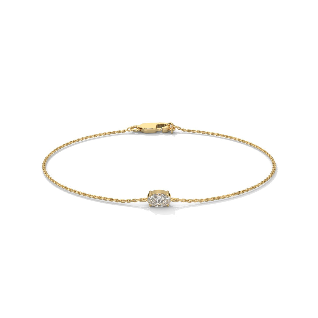 Oval Solitaire Diamond Bracelet