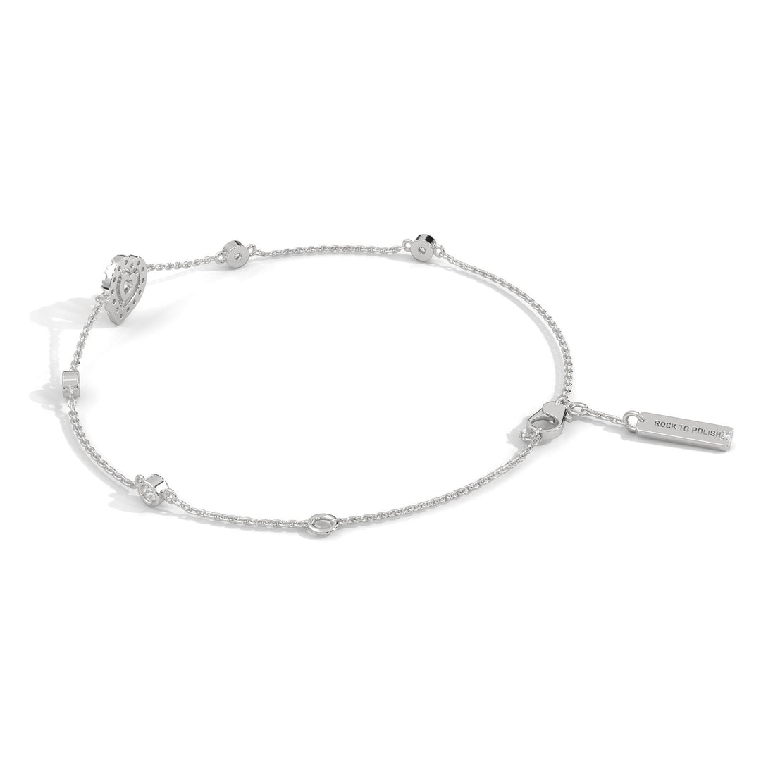 Heart Bezel set diamond Bracelet