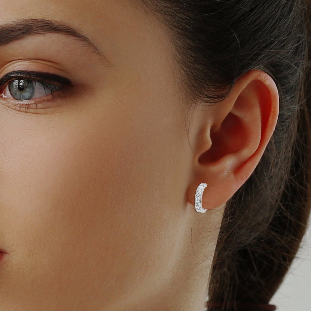 Diamond studded hoop earrings