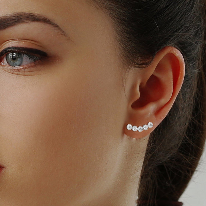 Ear-climbers Diamond earrings (BEZEL SETTING)