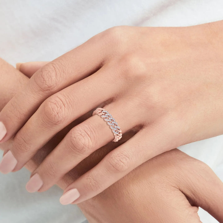 Rosy Chain Rose Gold Ring  – Heera One