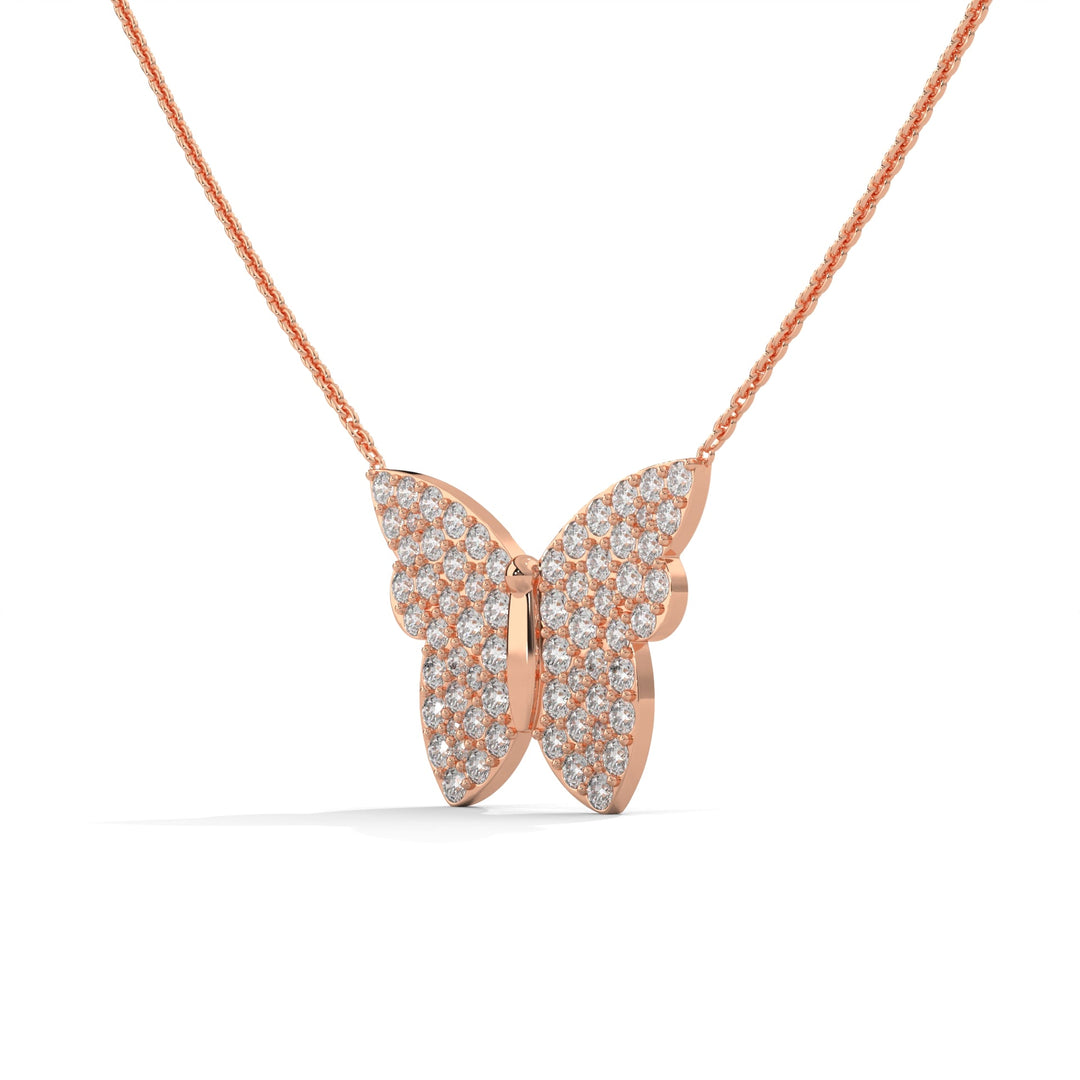 Graceful Aesthetic DREAMY BUTTERFLY Rose Gold NECKLACE  – Heera One