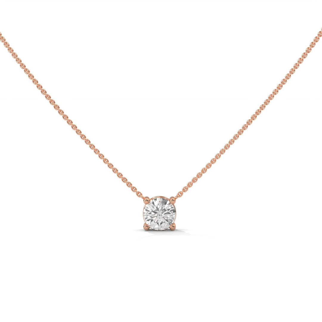 Floating Rose Gold Necklace Round  – Heera One