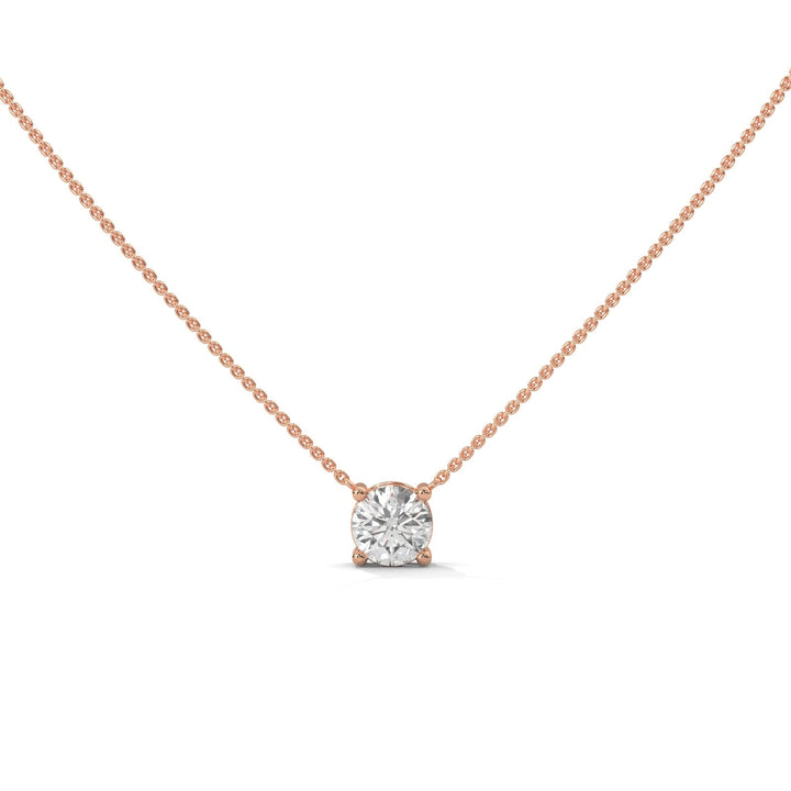 Floating Rose Gold Necklace Round  – Heera One