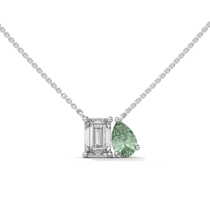 Toi-et-Moi Peridot Silver Necklace – Heera One