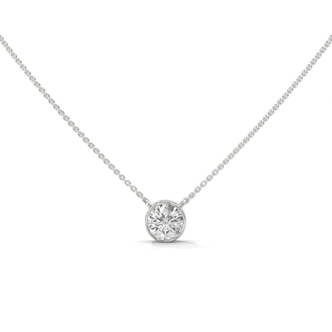 ROUND BEZEL SET SILVER NECKLACE – Heera One