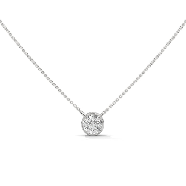 ROUND BEZEL SET SILVER NECKLACE – Heera One