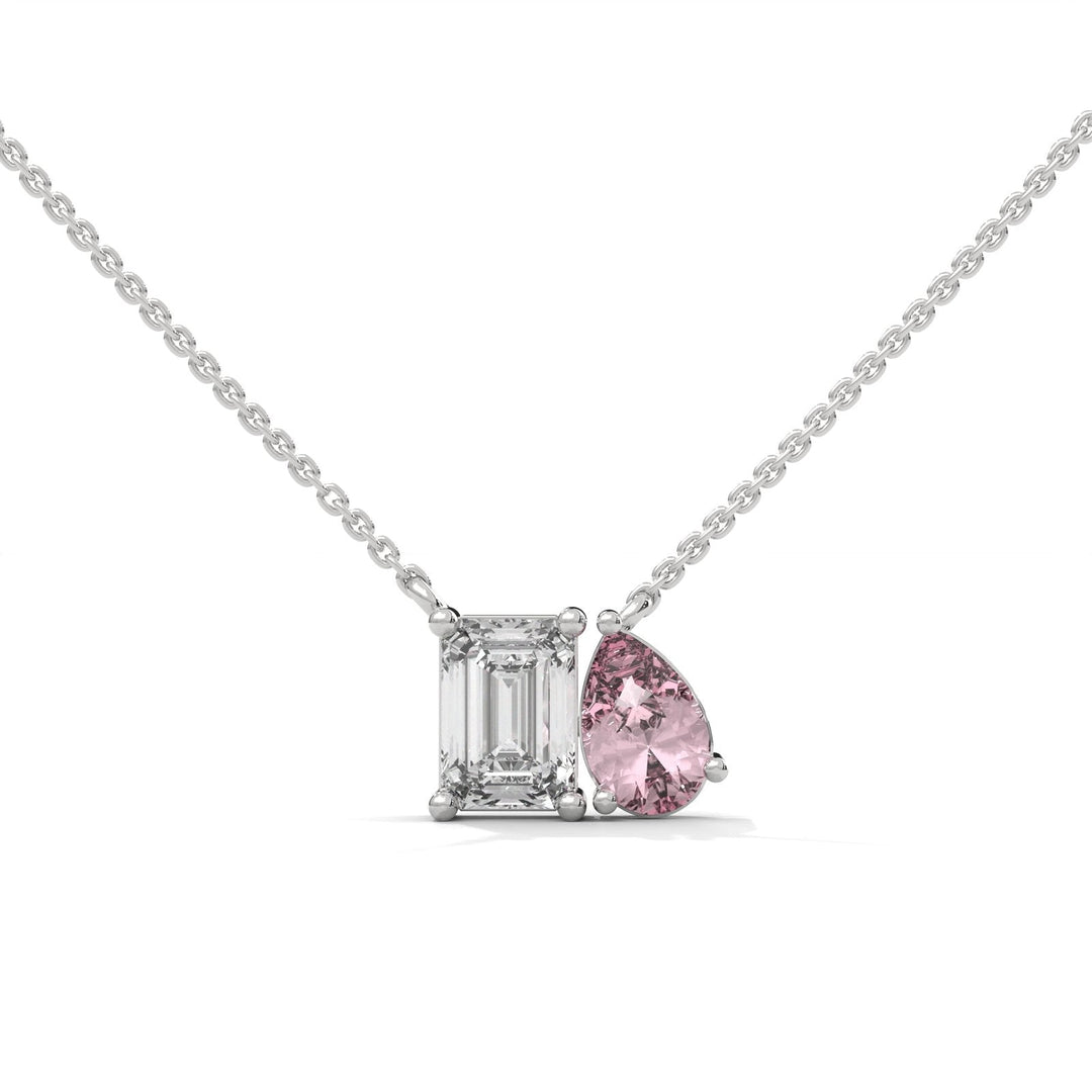 Silver Toi-et-Moi Rose Necklace  – Heera One