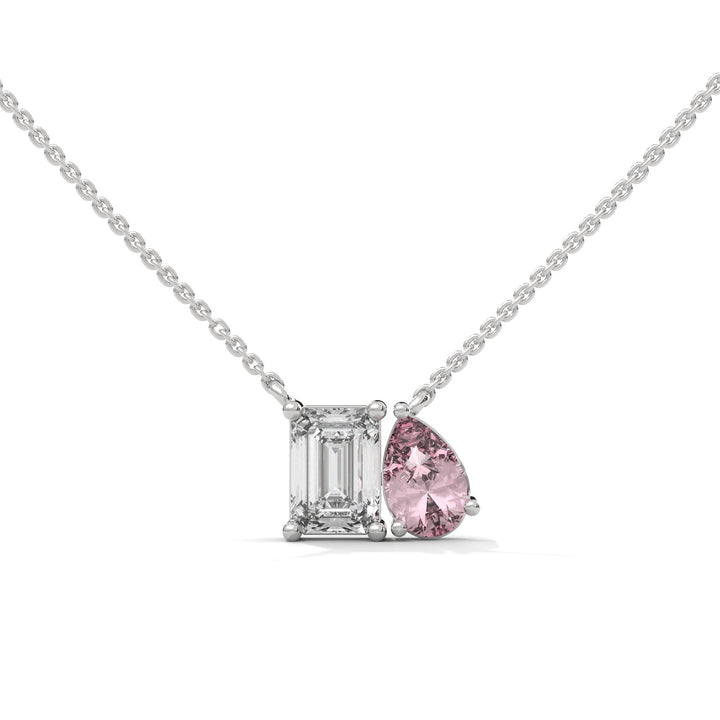 Silver Toi-et-Moi Rose Necklace  – Heera One