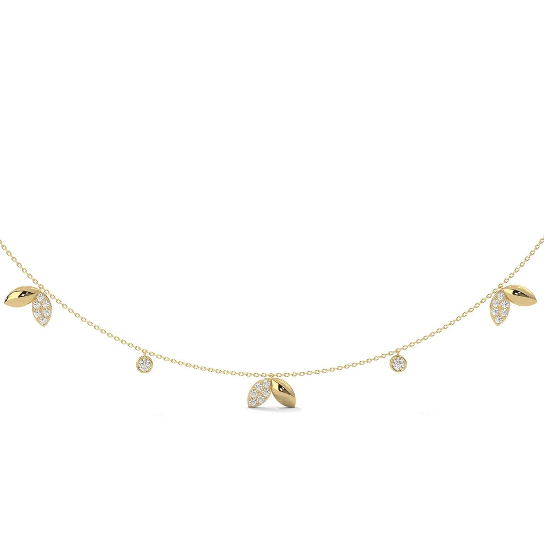 AUTUMN LEAVES DIAMOND GOLD NECKLACE – Heera One