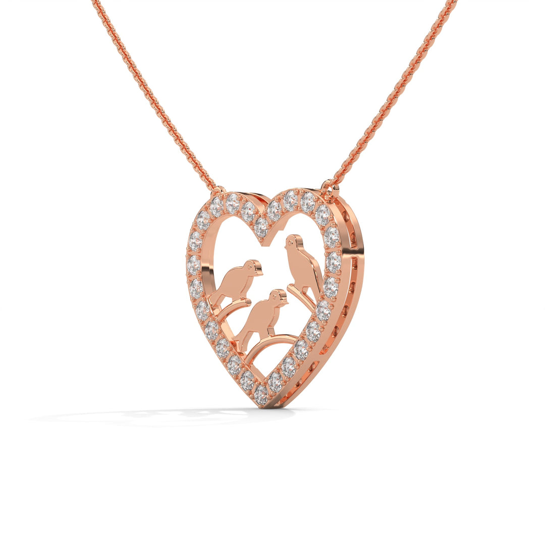 Heart With Bird Necklace