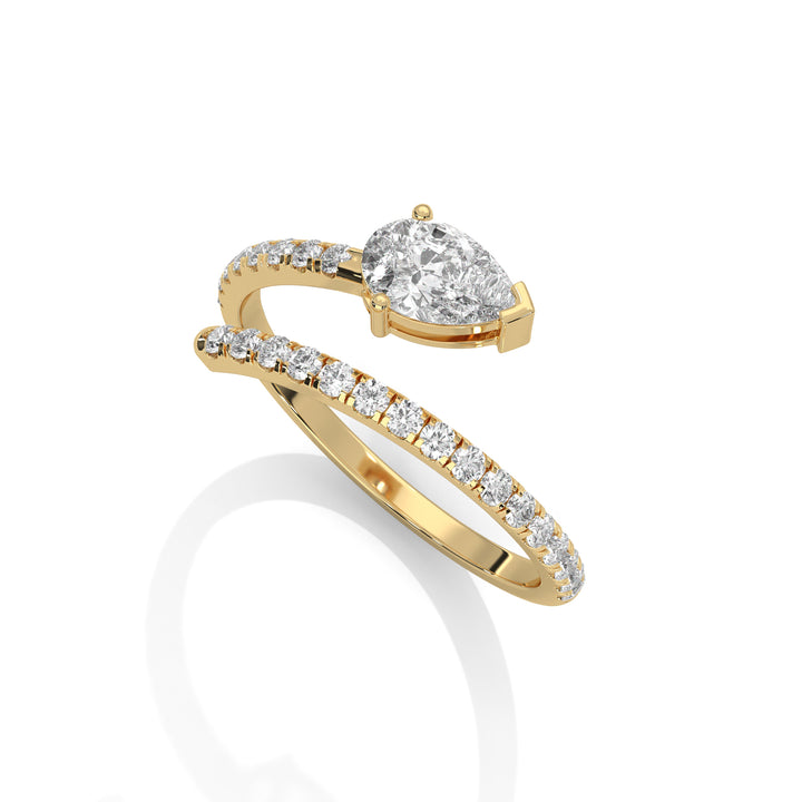 Pear Diamond Open Ring