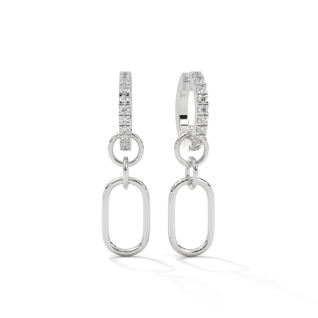 Link & Loop Diamond Silver Earrings   – Heera One