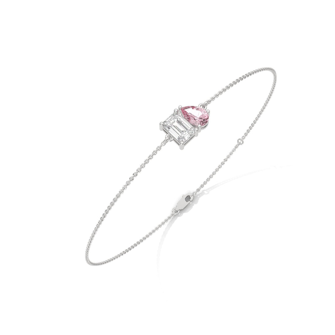 Silver Toi-et-Moi Rose Bracelet  – Heera One