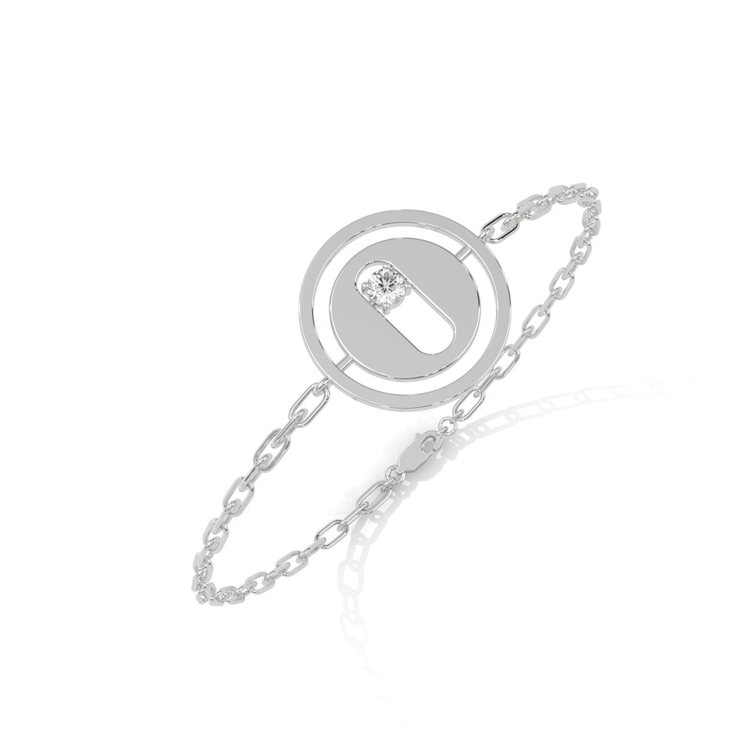 Disc Paper-Clip Silver Bracelet  – Heera One