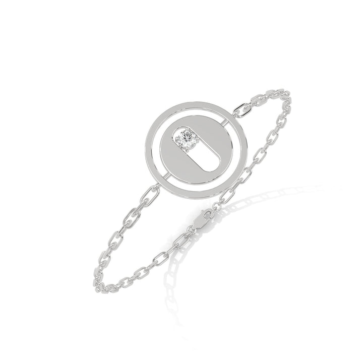 Disc Paper-Clip Silver Bracelet  – Heera One