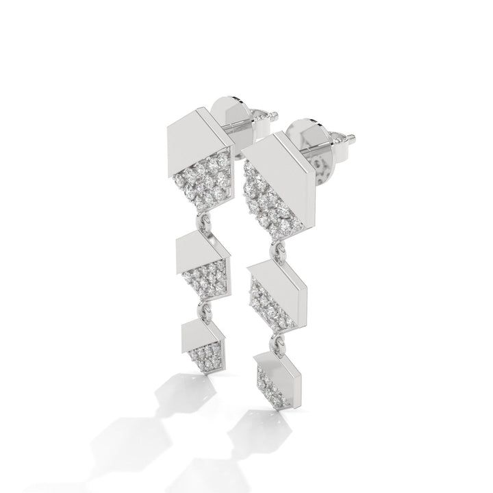 Glimmering Hive Diamond Silver Earrings – Heera One