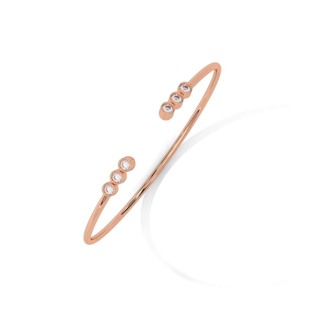 Edgy Diamond Bar Cuff Rose Gold Bracelet – Heera One