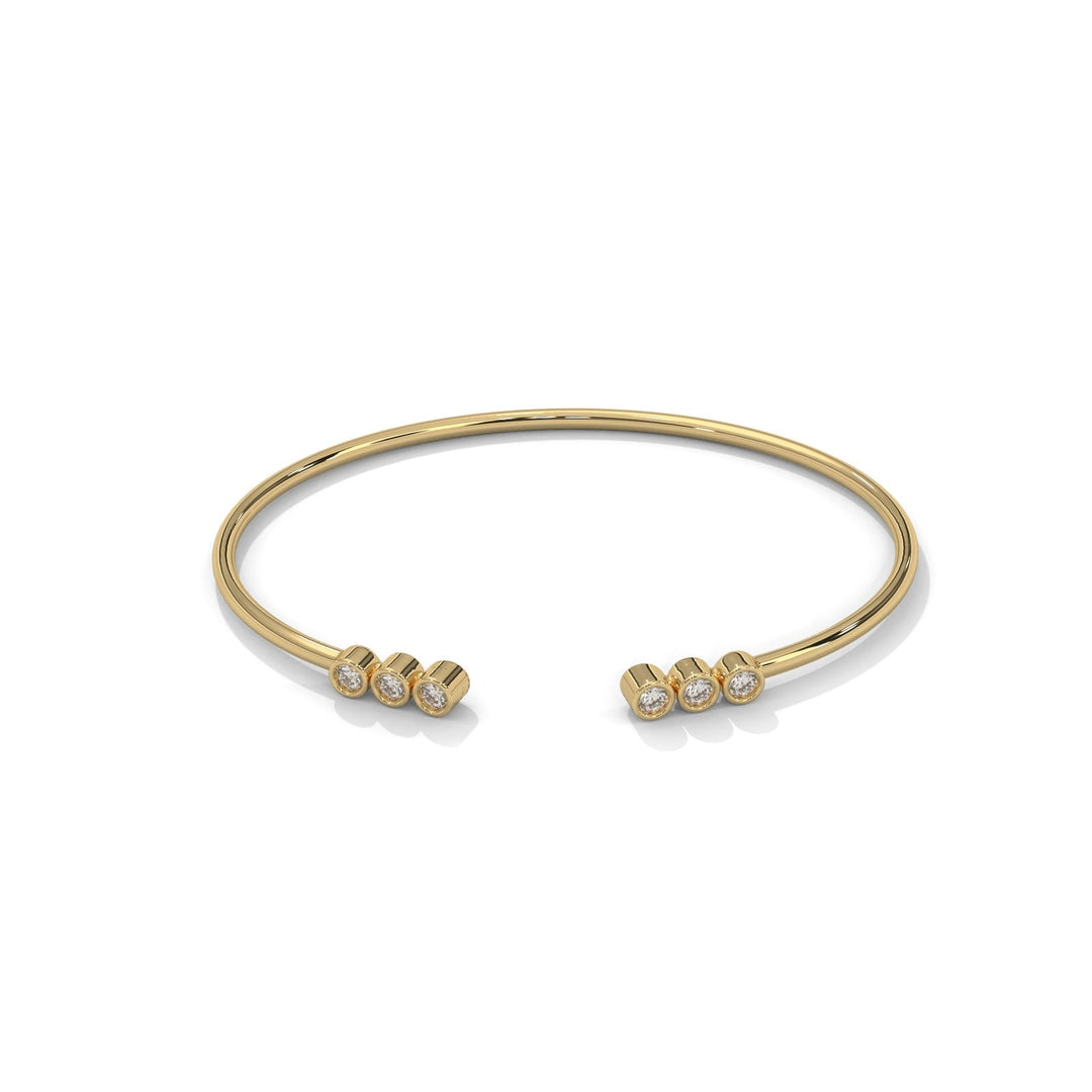 Edgy diamond bar cuff bracelet