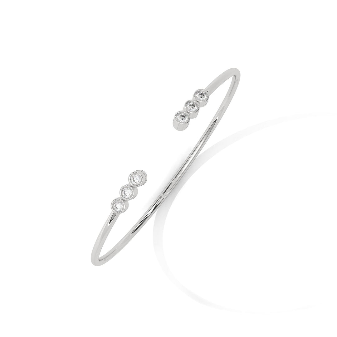 Edgy Diamond Bar Cuff Silver Bracelet – Heera One
