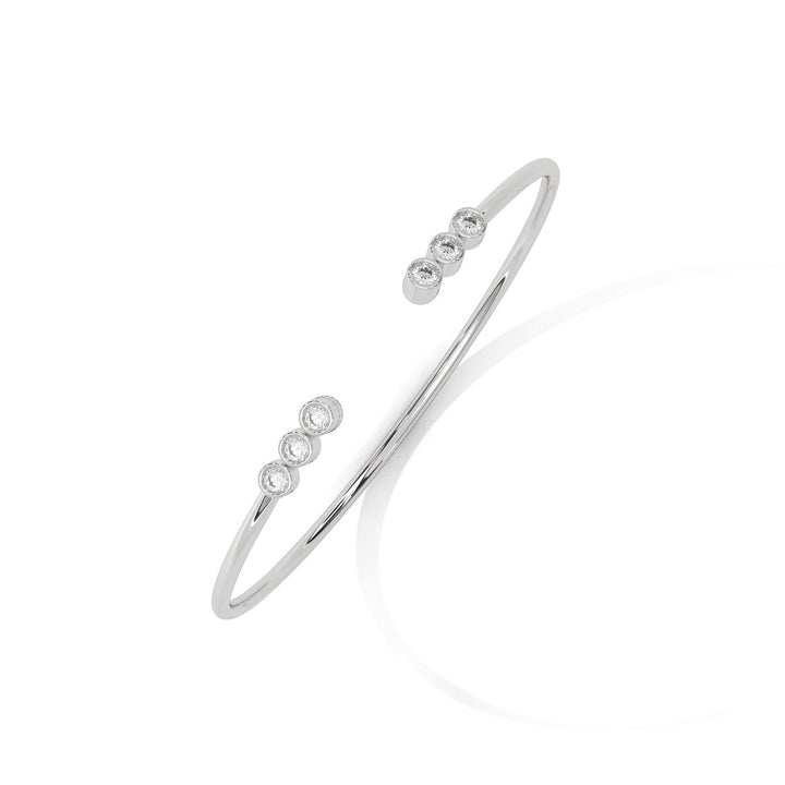 Edgy Diamond Bar Cuff Silver Bracelet – Heera One