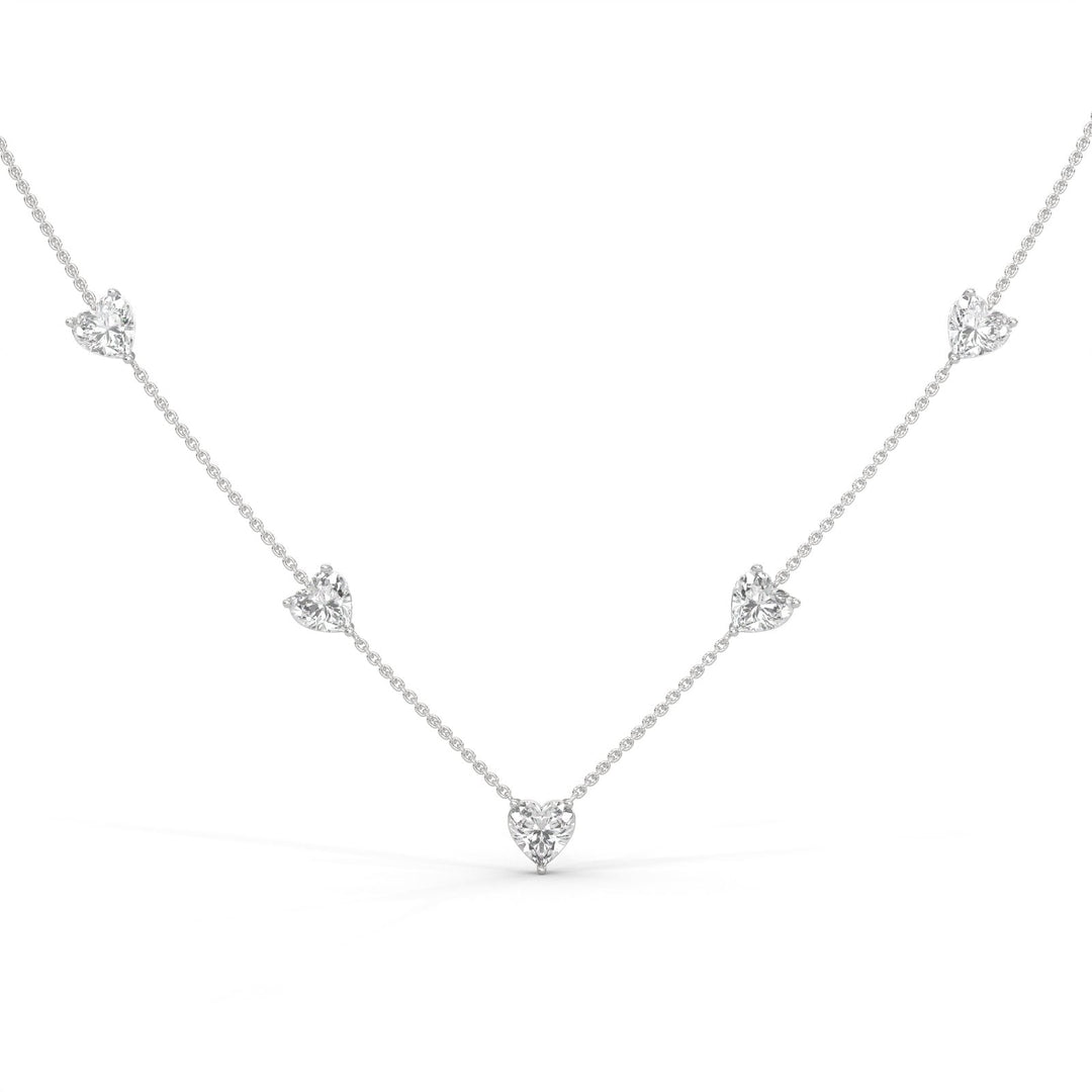 FIVE HEART CHARM SILVER NECKLACE  – Heera One