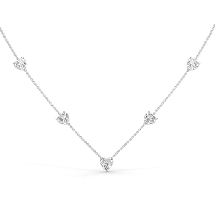 FIVE HEART CHARM SILVER NECKLACE  – Heera One