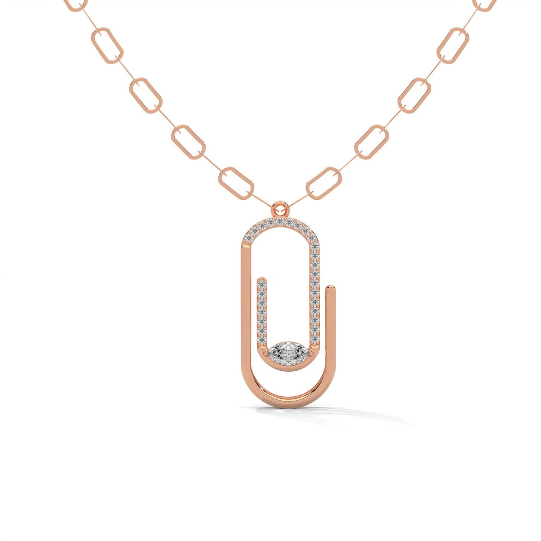 Moonlit Clip Diamond Rose Gold Necklace  – Heera One