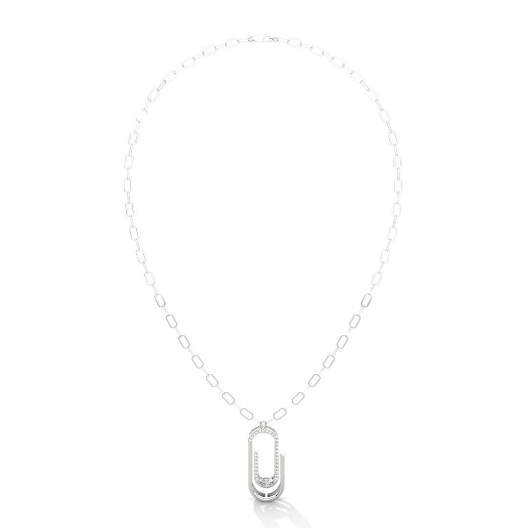 Moonlit clip diamond necklace