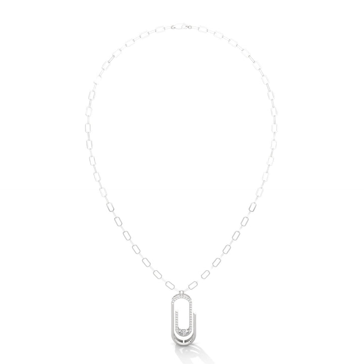 Moonlit clip diamond necklace