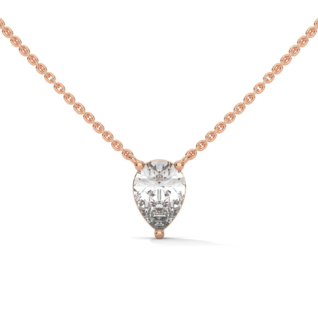 Floating Rose Gold Necklace PEAR  – Heera One