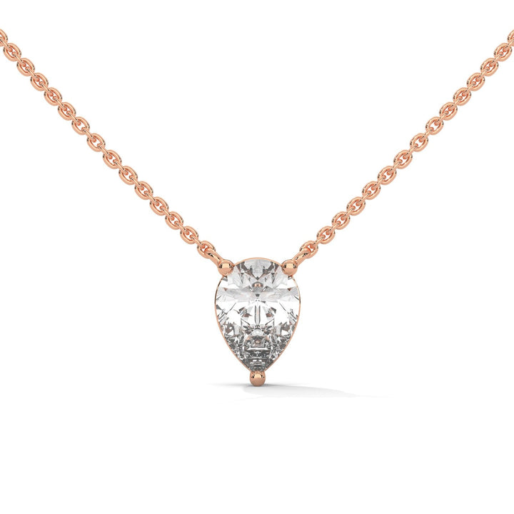 Floating Rose Gold Necklace PEAR  – Heera One