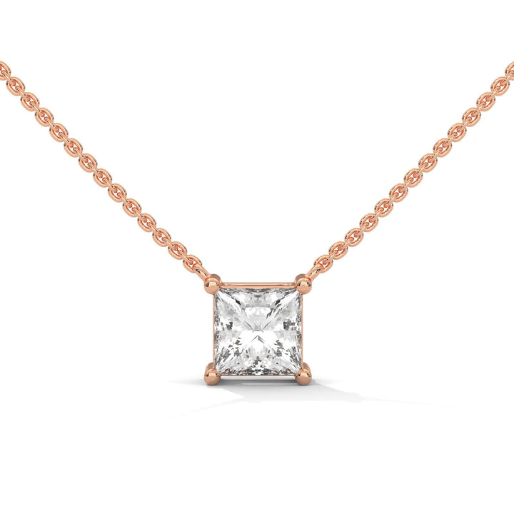 Floating Rose Gold Necklace Princess  – Heera One