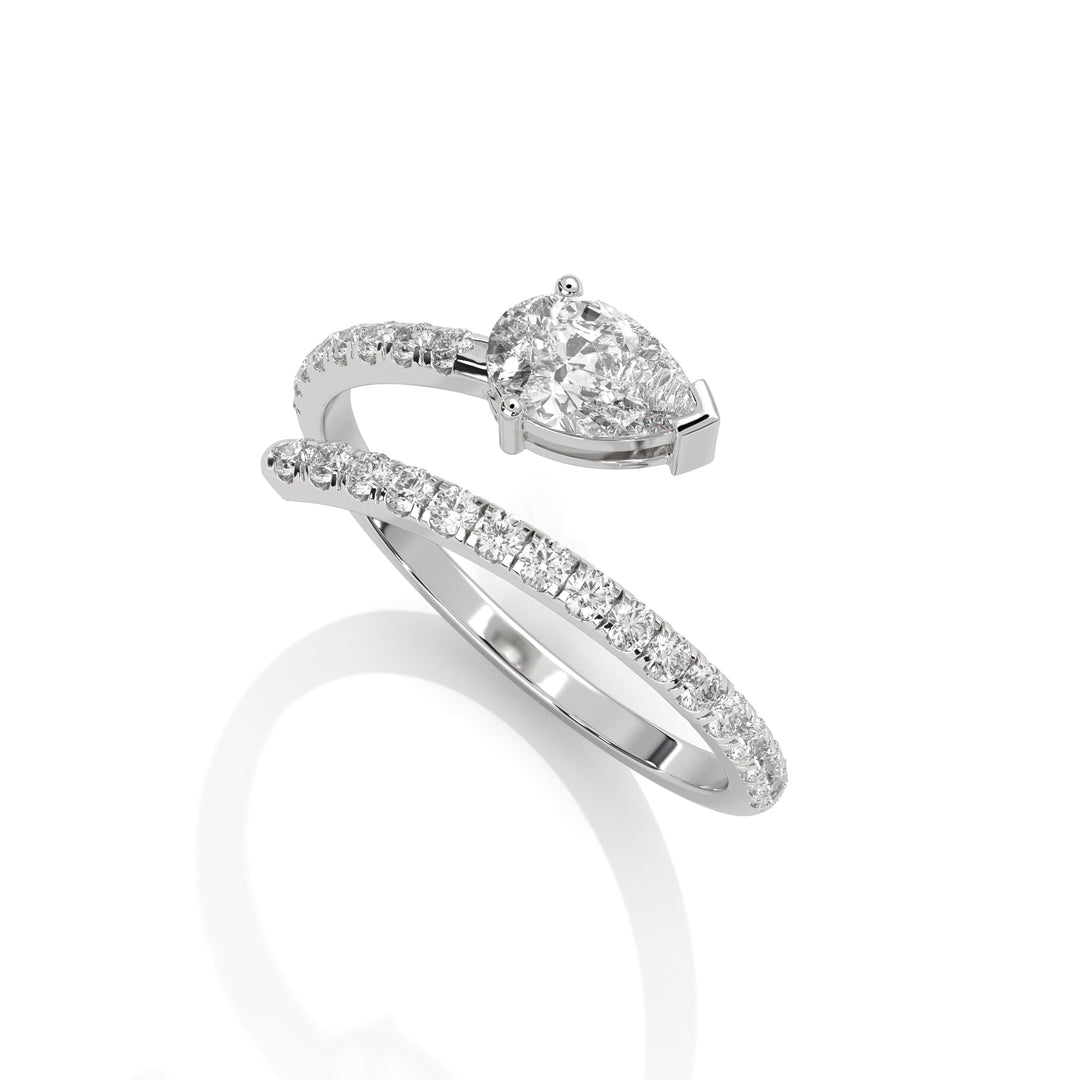 Pear Diamond Open Ring