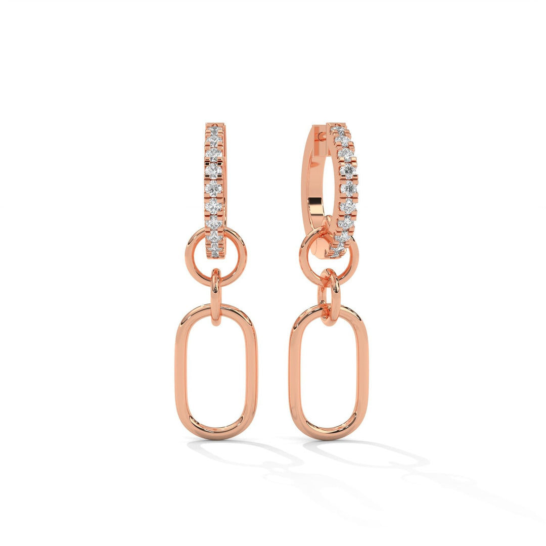 Gleam Link & Loop Diamond Rose Gold Earrings   – Heera One